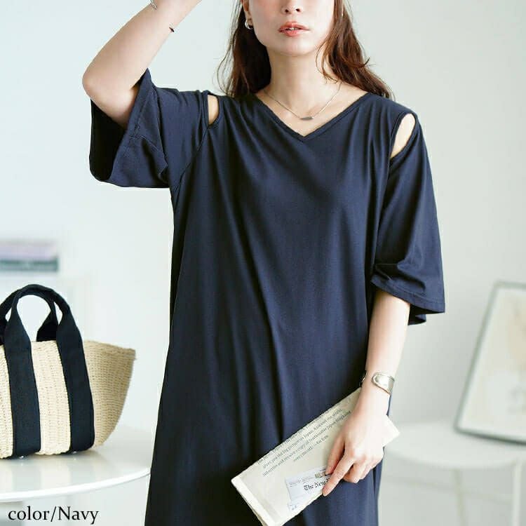 大きいサイズ レディース オープンショルダーマーメイドワンピース　fem-595