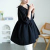 大きいサイズ レディース 肩リボンペプラムVネックチュニック　fem-593 ブラック