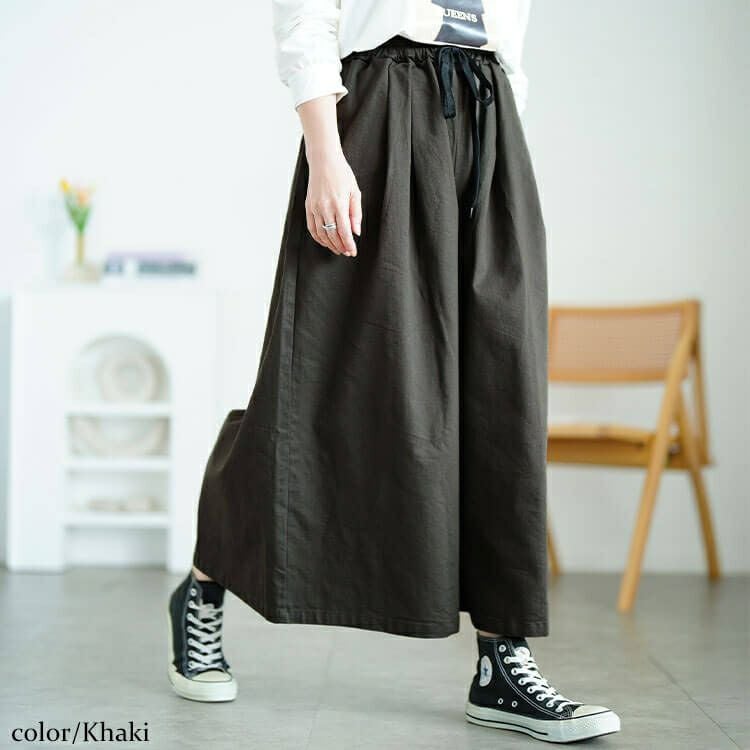 大きいサイズ レディース タックワイドスカーチョ　jp538