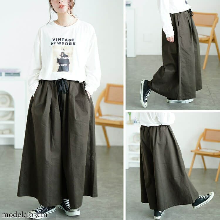 大きいサイズ レディース タックワイドスカーチョ　jp538