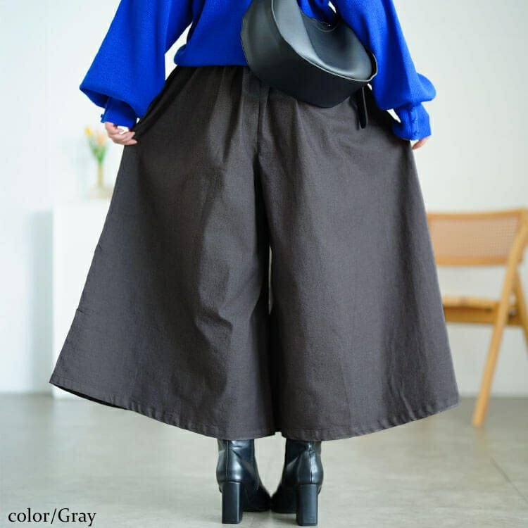 大きいサイズ レディース タックワイドスカーチョ　jp538