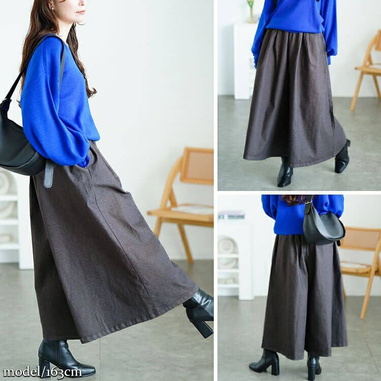 大きいサイズ レディース タックワイドスカーチョ　jp538