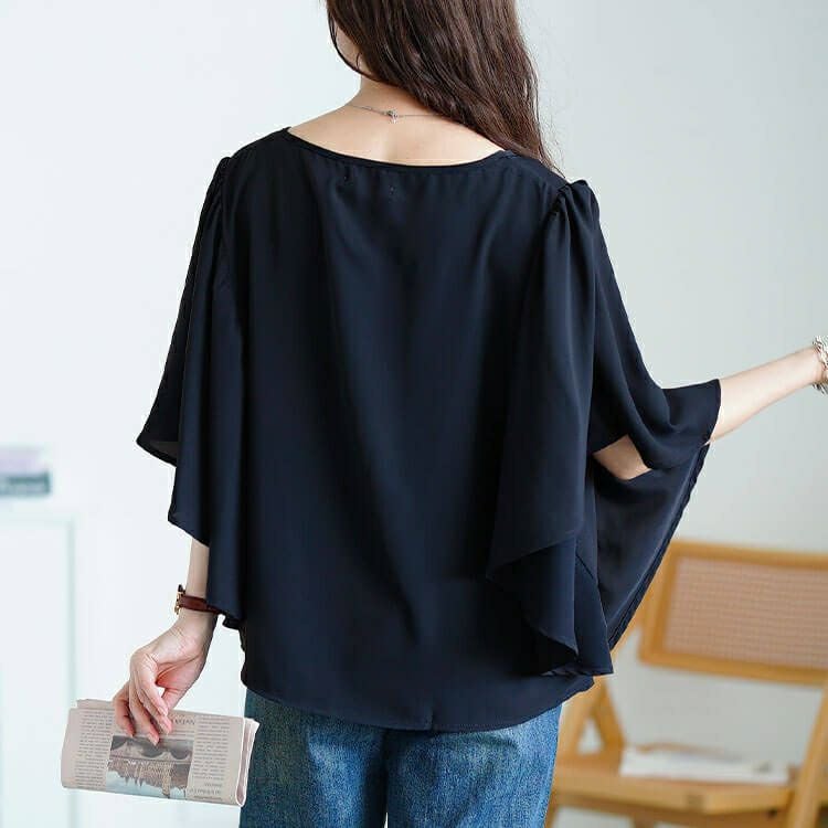 大きいサイズ レディース 胸タックバタフライスリーブプルオーバー　jp541 【メール便可】