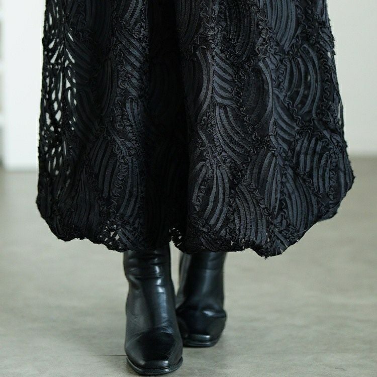 大きいサイズ レディース ウェーブコードレースバルーンスカート　sum-0024