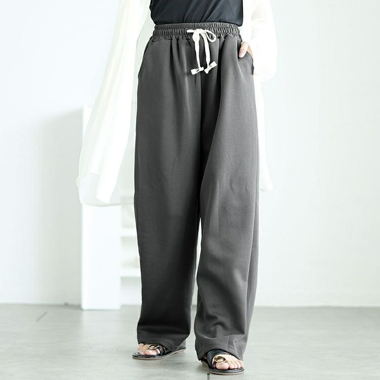 大きいサイズ レディース ストレートワイドスウェットパンツ　goldy-1701