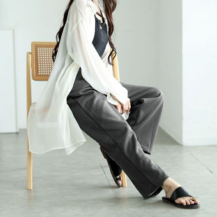 大きいサイズ レディース ストレートワイドスウェットパンツ　goldy-1701