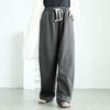 大きいサイズ レディース ストレートワイドスウェットパンツ　goldy-1701 ダークグレー
