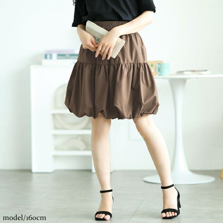 大きいサイズ レディース 切り替えバルーンミニスカート　jp549 【メール便可】