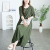 大きいサイズ レディース 楊柳スリットワンピース　cast-5556008 カーキ