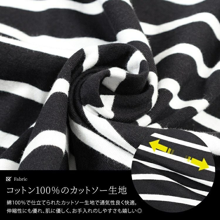 大きいサイズ レディース パネルボーダーコットンTシャツ　wk-0547 【メール便可】