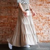 大きいサイズ レディース コットンティアードスカート　wk-0558 グレーベージュ