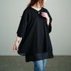 大きいサイズ レディース 異素材レイヤードバックシャンチュニック　bai-0187 ブラック