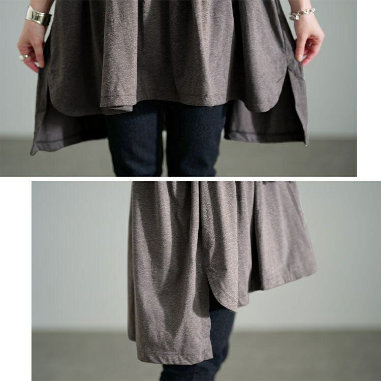 大きいサイズ レディース Vネックフレアスリーブペプラムチュニック　bai-0185