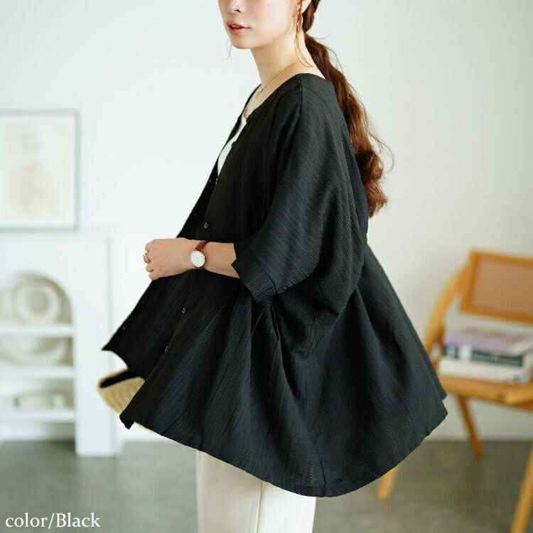 大きいサイズ レディース 3wayウエストタックドルマンチュニック　maru-30178 【メール便可】