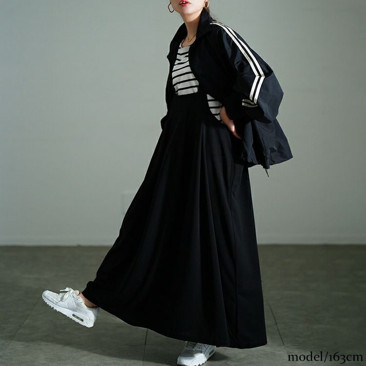 大きいサイズ レディース タックフレアジャンパースカート　sw-0790