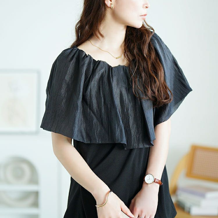 大きいサイズ レディース ケープカラープルオーバー　jp553 【メール便可】