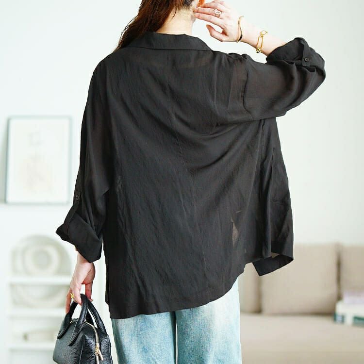 大きいサイズ レディース ロールアップスリーブシアージャケット　sw-0783 【メール便可】