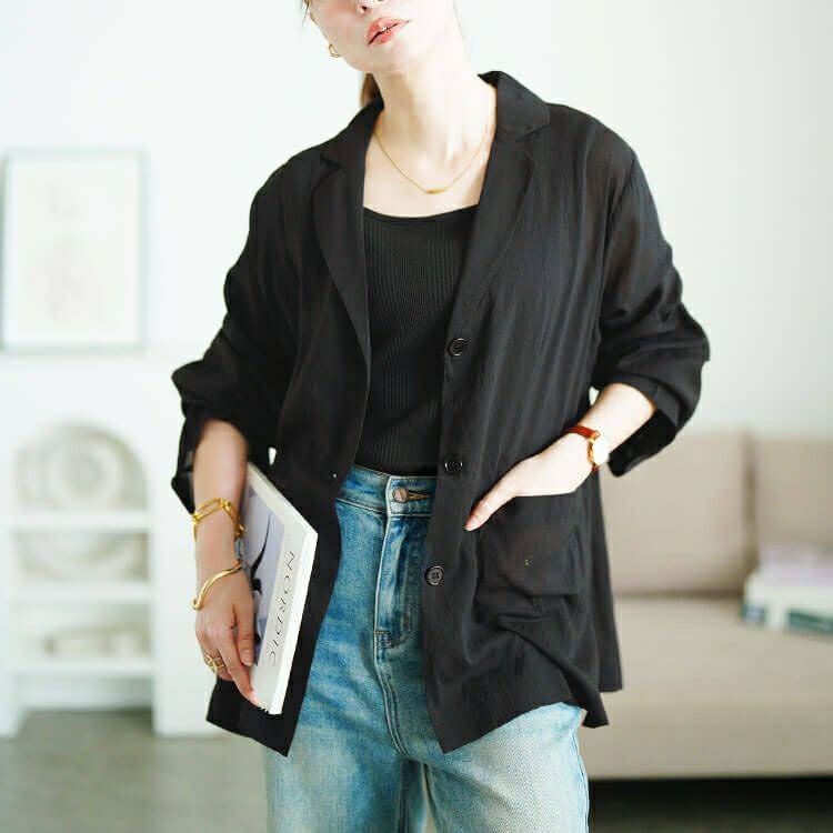 大きいサイズ レディース ロールアップスリーブシアージャケット　sw-0783 【メール便可】