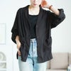大きいサイズ レディース ロールアップスリーブシアージャケット　sw-0783 【メール便可】 ブラック