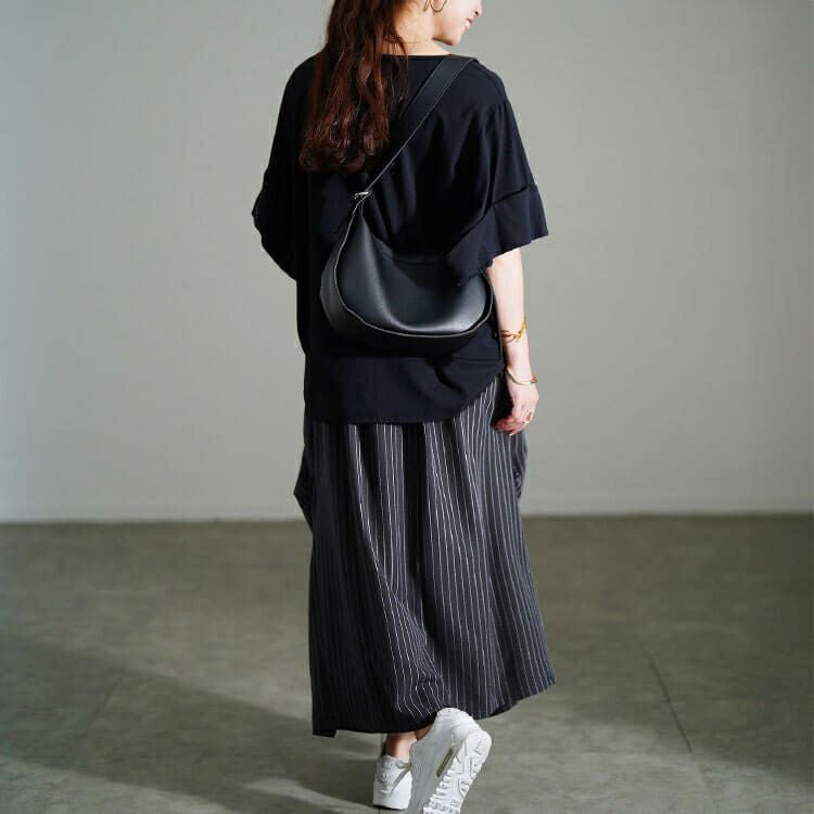 大きいサイズ レディース ストライプサイドタックスカート　sw-0794