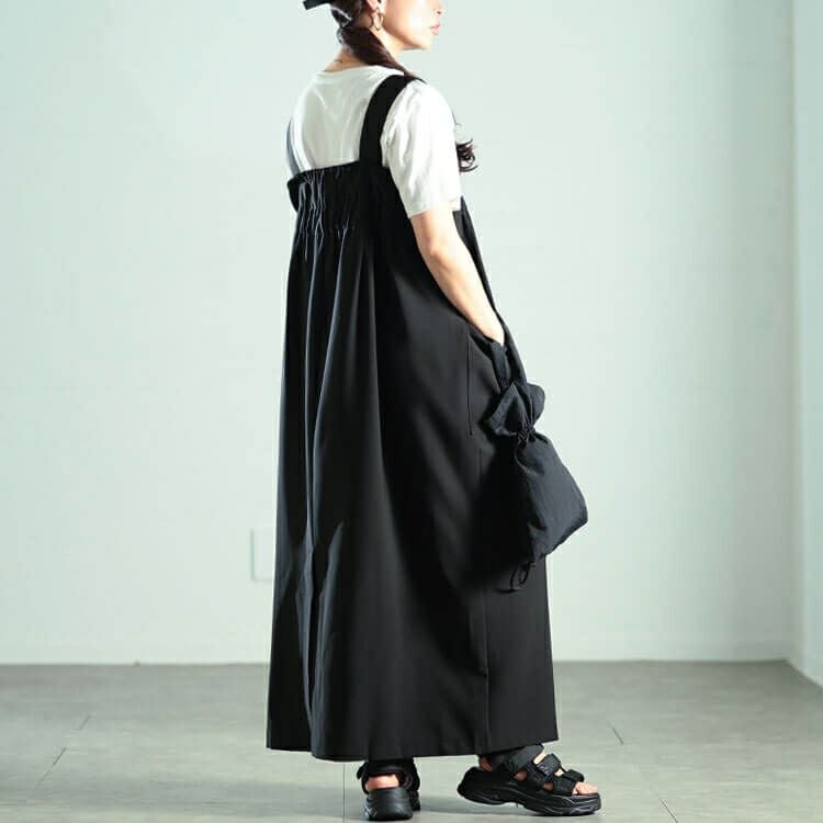 大きいサイズ レディース センタースリットZIPジャンパースカート　nw-25039