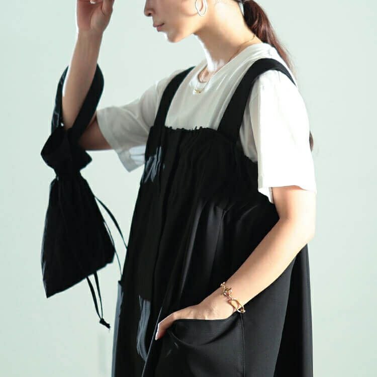 大きいサイズ レディース センタースリットZIPジャンパースカート　nw-25039