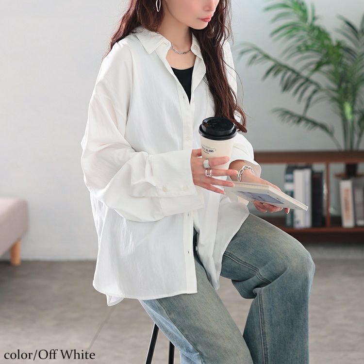 大きいサイズ レディース ビッグカフスワイドスリーブシャツ　maru-30165 【メール便可】