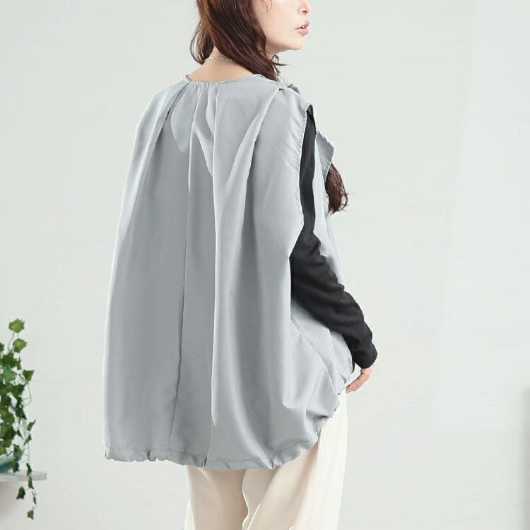 大きいサイズ レディース 裾ドロストテーラードサマーベスト　goldy-1733【メール便可】