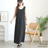大きいサイズ レディース 選べる2丈！ノースリーブAラインワンピース　goldy-1721【メール便可】 ブラックロング