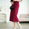 大きいサイズ レディース フロントハートZIPナロースカート　tog-1057 ワイン