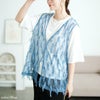 大きいサイズ レディース フリンジベスト＆Tシャツ2点セット　cpdai-647133 【メール便可】 ブルー