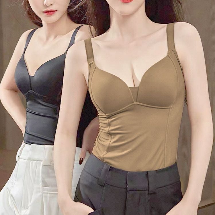 大きいサイズ レディース 裏起毛＆蓄熱カップ付きキャミソール　jp560