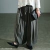 大きいサイズ レディース 裾タックワイドパンツ　sw-0816 チャコール