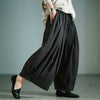 大きいサイズ レディース 裾タックワイドパンツ　sw-0816 ブラック
