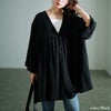 大きいサイズ レディース ワイドスリーブギャザー切り替えチュニック　sw-0801 【メール便可】 ブラック