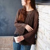 大きいサイズ レディース 花柄コードレースフレアスリーブプルオーバー　maru-30198 【メール便可】 ブラウン