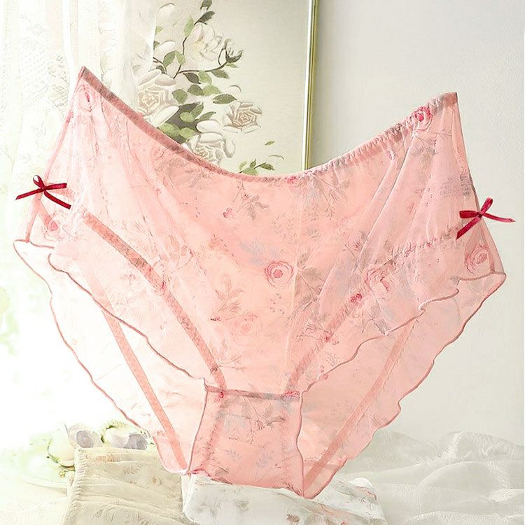 大きいサイズ レディース ローズメッシュリボンショーツ　goldy-1740【メール便可】