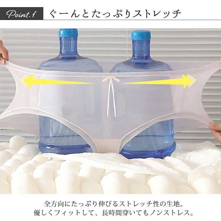 大きいサイズ レディース シアーレースハイウエストショーツ　goldy-1739【メール便可】