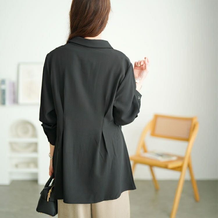 大きいサイズ レディース ウエストタックペプラムブラウス　goldy-1735