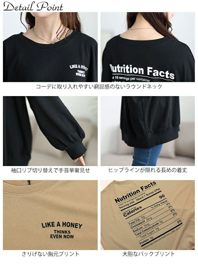 大きいサイズ レディース バックロゴプリントビッグトレーナー　maruka-7163