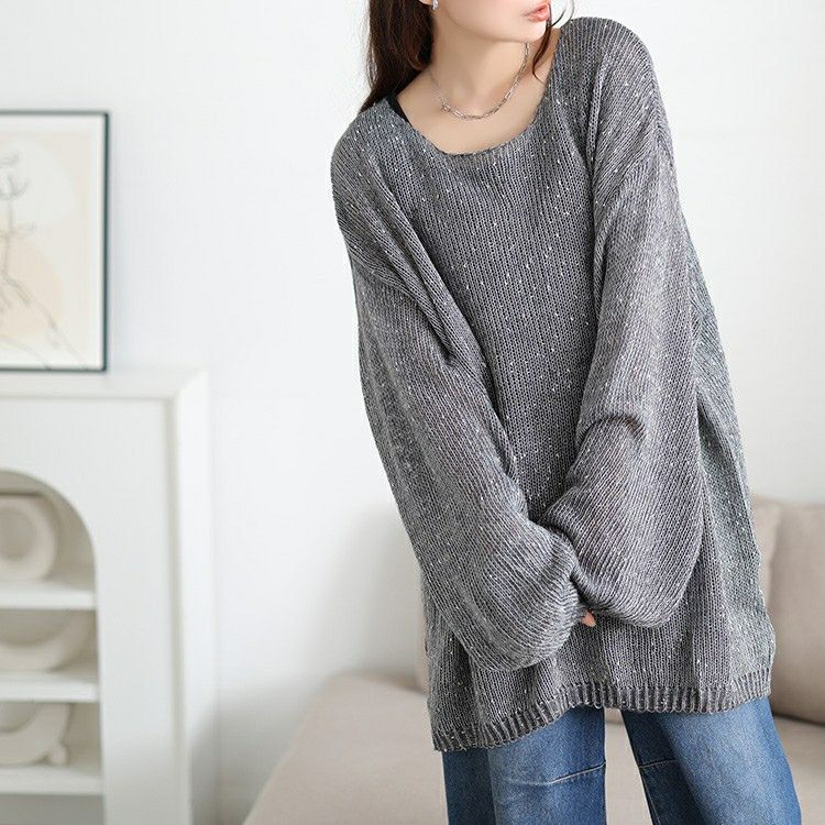 大きいサイズ レディース オーバーサイズラメニット　jp563