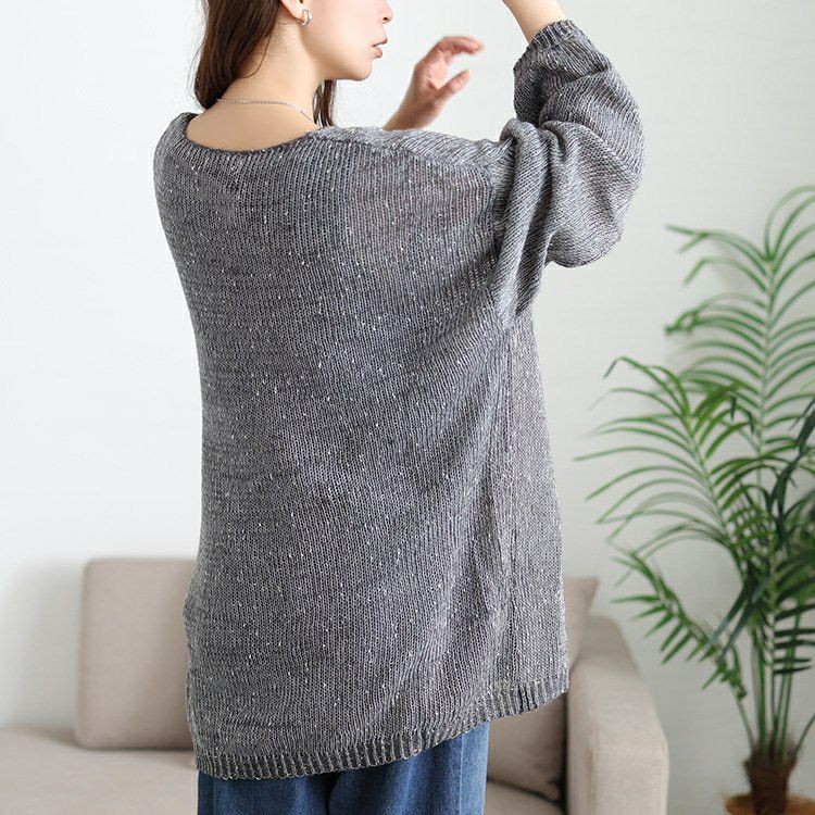 大きいサイズ レディース オーバーサイズラメニット　jp563