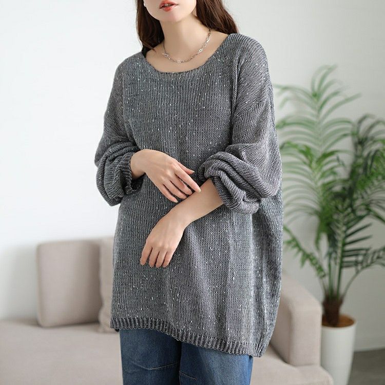 大きいサイズ レディース オーバーサイズラメニット　jp563