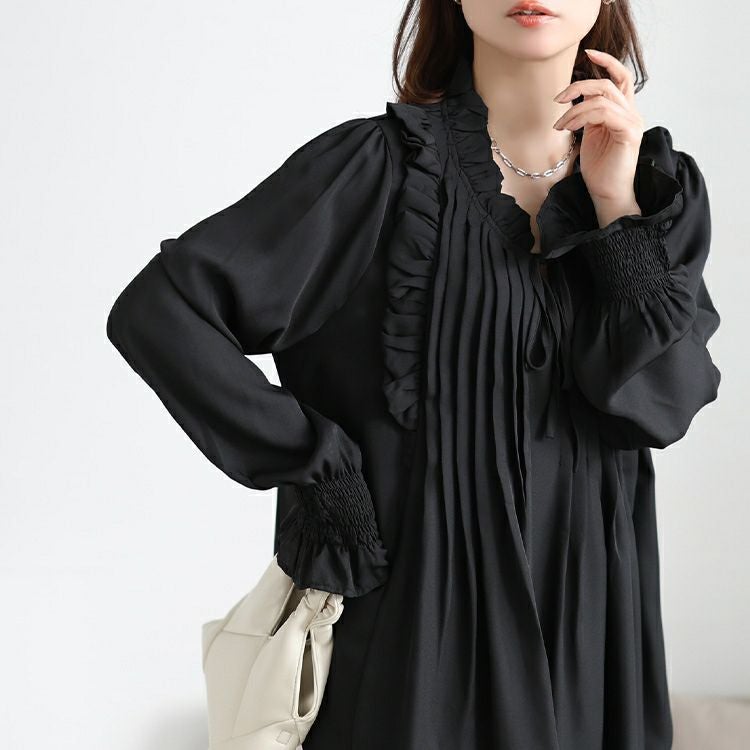 大きいサイズ レディース フリル＆タックキャンディスリーブブラウス　jp544 【メール便可】