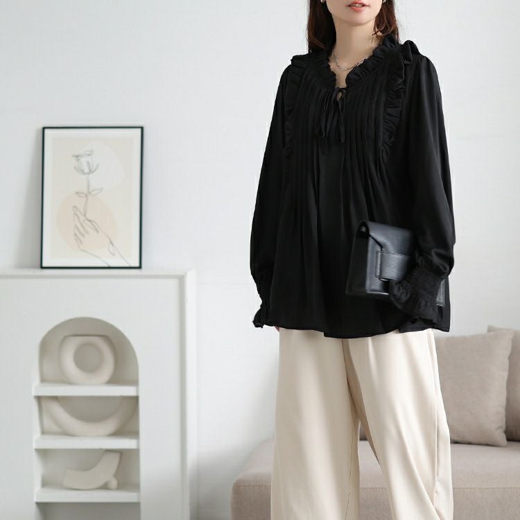 大きいサイズ レディース フリル＆タックキャンディスリーブブラウス　jp544 【メール便可】