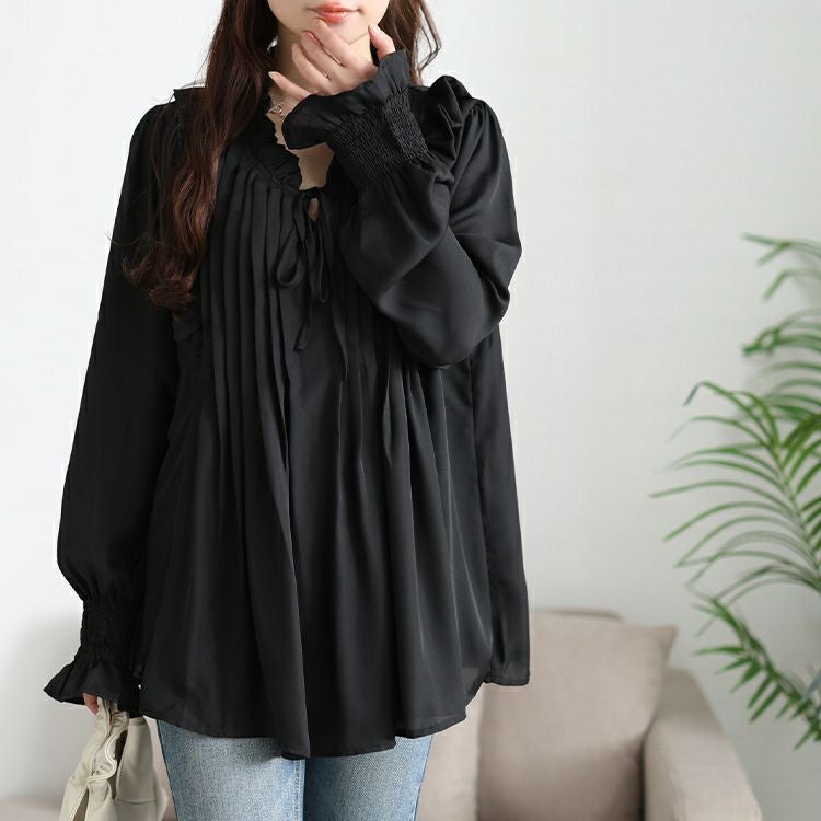 大きいサイズ レディース フリル＆タックキャンディスリーブブラウス　jp544 【メール便可】