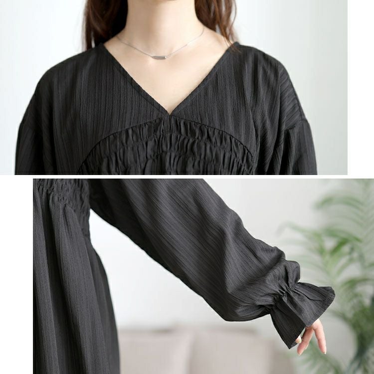 大きいサイズ レディース キャンディスリーブシャーリングチュニック　tani-36961ll