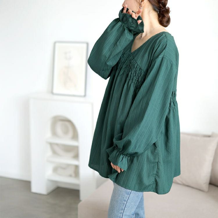 大きいサイズ レディース キャンディスリーブシャーリングチュニック　tani-36961ll