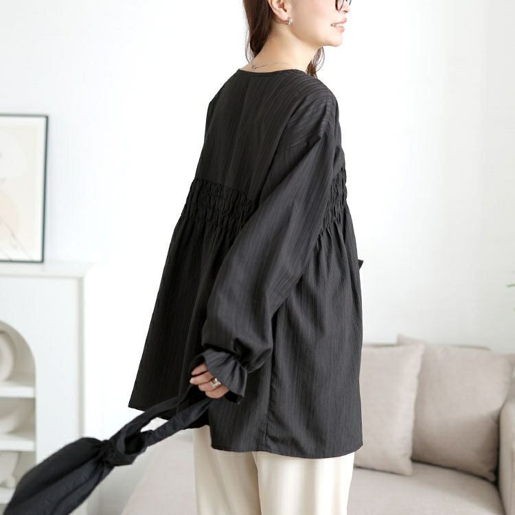 大きいサイズ レディース キャンディスリーブシャーリングチュニック　tani-36961ll
