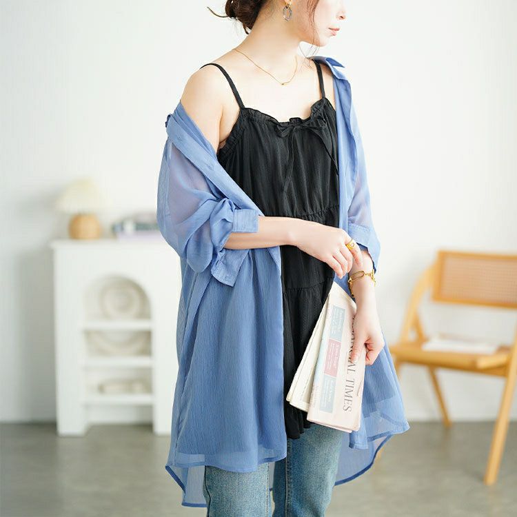 大きいサイズ レディース フリルティアードミニキャミワンピース　tani-36945ll